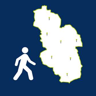 Grafik der Titelseite der Wanderkarte Gelsenkirchen